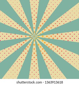 Background with retro rays and red dots