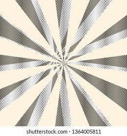 Background with retro rays and red dots