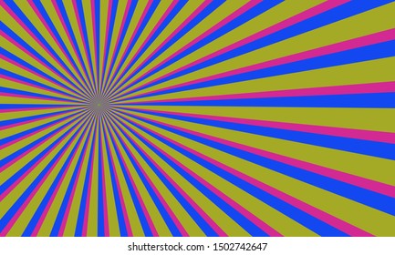 Background with retro rays. Vintage backdrop, boom, comic, circus pattern. Cartoon pop art template. Vector
