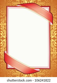 background with ribbons and ornaments