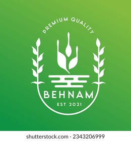background of rice logo green