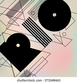 Background with Rio in abstract geometric style. Design for covers, tourist brochure, advertising banner.