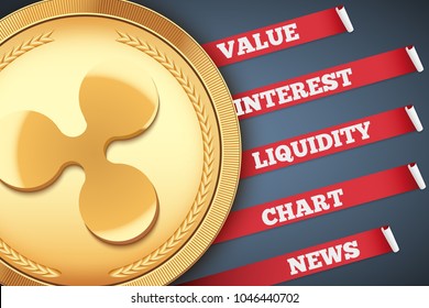 Background of Ripple cryptocurrency Infographic. Knowledge and information of crypto-currency. Editable Vector Illustration