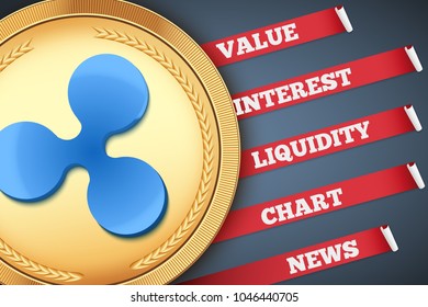 Background of Ripple cryptocurrency Infographic. Knowledge and information of crypto-currency. Editable Vector Illustration