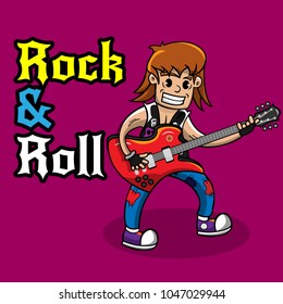 Background rock and roll illustration