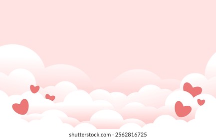 Background Romantic and sweet design template for social media template, discount sale promotion, voucher, post. love concept.