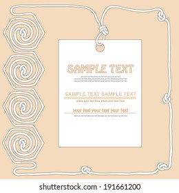 Background with rope hexagons, knots and information card