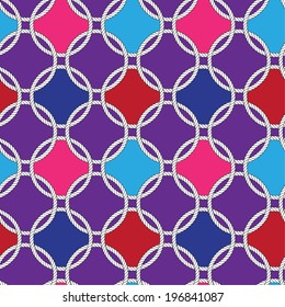 ?olor background with ropes. Seamless vector