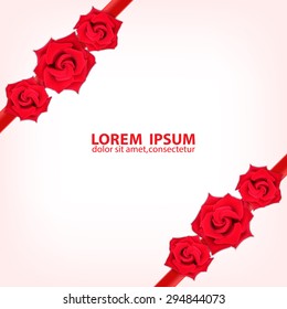 Background with rose and ribbon. EPS10 vector
