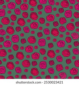 Fondo con rosas. Concepto de arte, diseño creativo, Elementos de decoración. Ilustración vectorial.