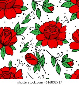 Background with roses flowers