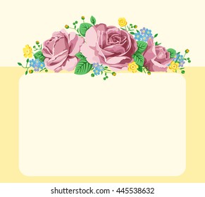 Background with roses and space for writing or congratulations