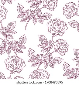 Hintergrund mit Rosen. Vektorillustration.  Schwarz-Weiß.