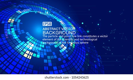 The background of the rotating abstract technology of blue square.