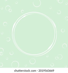 Background with a round frame in the center with place for text, photo or illustration and bubbles around for congratulations, cards, banners and creative designs. Flat style