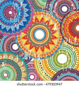 Background with Round Ornament Pattern