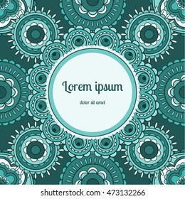 Background with round ornament and space for text. Vector illustration
