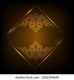 background of round pattern in golden frame