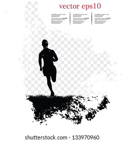 Background with runner. Vector illustration