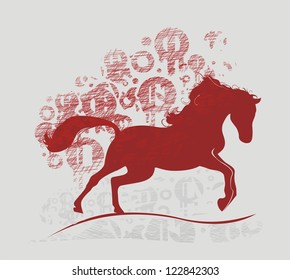 background with running horse