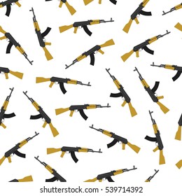 The background of the Russian weapon, the Kalashnikov.
