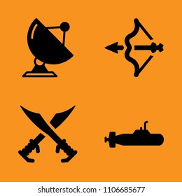background, sabre, symbol and knife icons set. Vector illustration for web and design