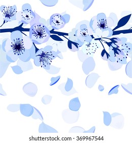 Background sakura. Seamless background. Vector