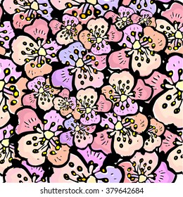 Background sakura. Seamless background. Vector