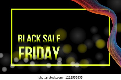 Background sale black friday round banner, vector illustration posters gold ballon modern template abstract