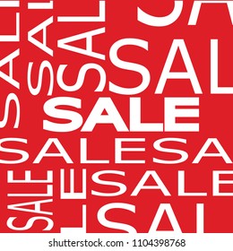 Background - Sale Sign With Various Percentage Symbols on Red Background