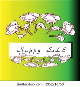 Background sales with floral decorations