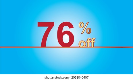 Background Sales special offer. Discount with 76% price. luxury gold and blue vector illustration