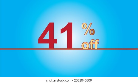 Background Sales special offer. Discount with 41% price. luxury gold and blue vector illustration