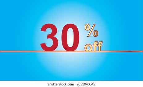 Background Sales special offer. Discount with 30% price. luxury gold and blue vector illustration