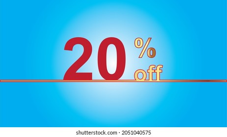 Background Sales special offer. Discount with 20% price. luxury gold and blue vector illustration