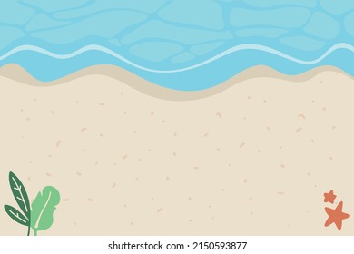 
Background Of Sand Beach. Top View Vector Illustration.