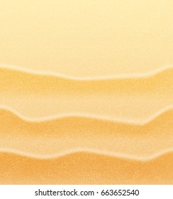 Background of a sandy exotic beach. The concept of a beach holiday. Tropical vector background. Realistic vector background  10 EPS. 