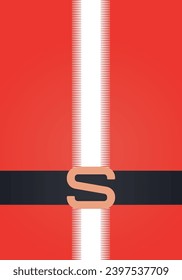 Background of Santa Claus coat with letter S in belt buckle.