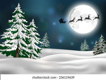 Background with Santa's sleigh