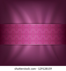 Background with a satin ribbon and silk fabric