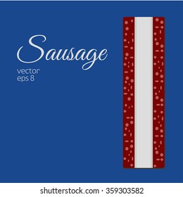 
background with sausage for text blue. 
sausage on mustard background