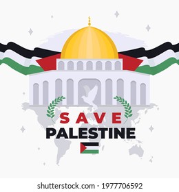 Background Save Palestine Vector Illustration EPS8