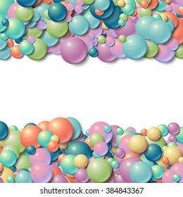 Background with scatterd messy glowing rubber balls