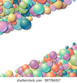 Background with scatterd messy glowing rubber balls