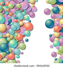 Background with scattered messy glowing rubber balls