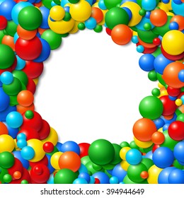 Background with scattered messy glowing rubber balls