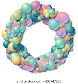 Background with scattered messy glowing rubber balls