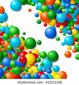 Background with scattered messy glowing rubber balls