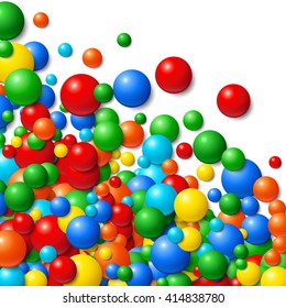 Background with scattered messy glowing rubber balls