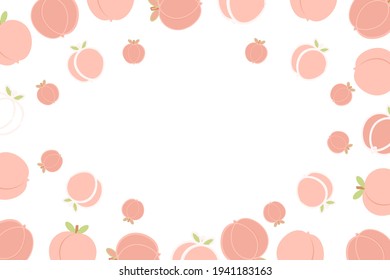 Background with scattered peaches. Vector illustration